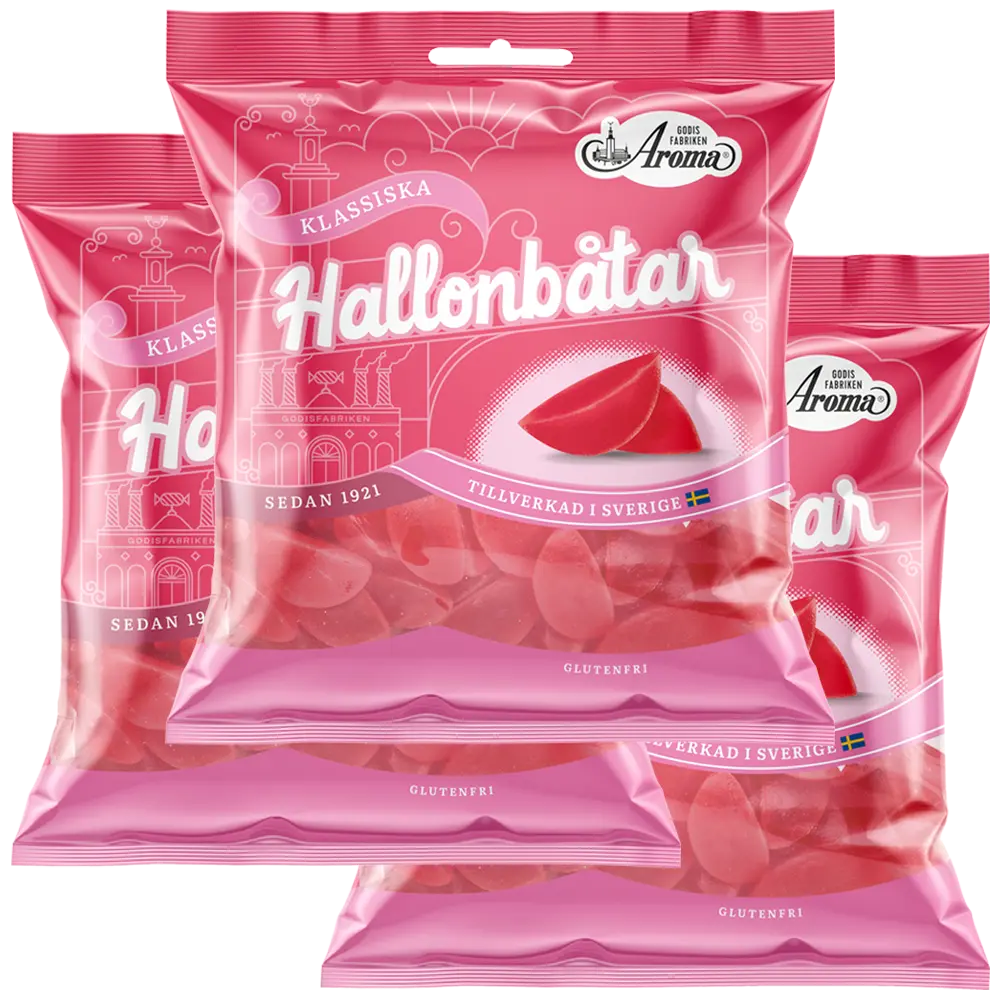 3 pc - Aroma Raspberry Boats 2.82 oz - Candify.com